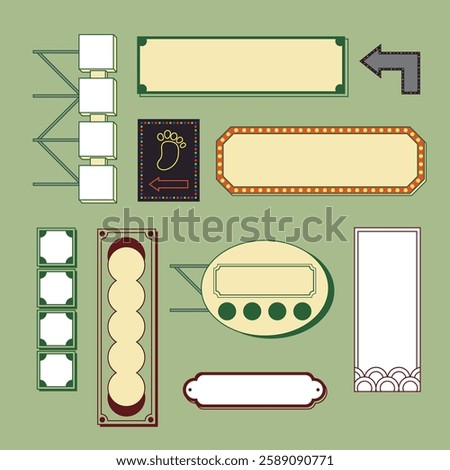 Hong Kong Old Signage Vector. Neon light signage in Hong Kong. Neon signs for cafes and restaurants.