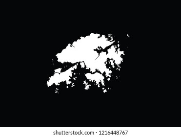 Hong Kong outline map country shape state symbol national borders