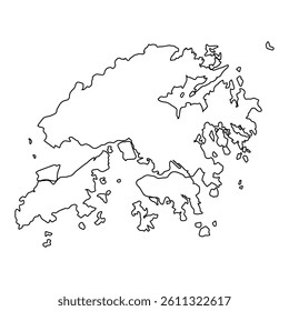 Hong Kong Outline Map, Detailed Geographic Representation
