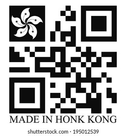 Hong Kong  QR code flag, vector