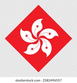 Hong Kong rhombus flag. Vector illustration.