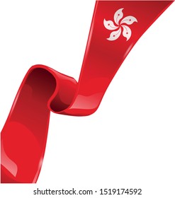  hong kong ribbon flag on white background
