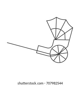 Hong kong rickshaw icon, outline design