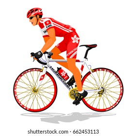 Hong Kong road cyclist on transparent background
