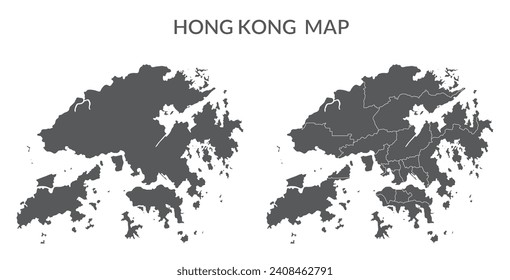 Hong Kong set in grey color