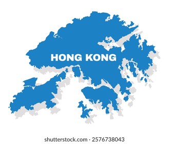 Hong Kong simple flat vector illustration map