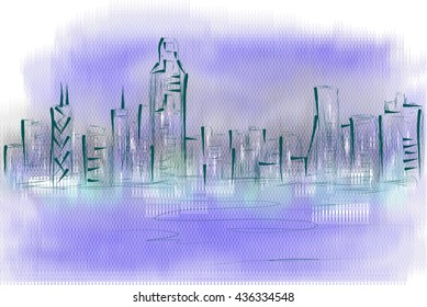 hong kong skyline.