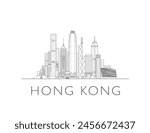 Hong Kong skyline cityscape illustration