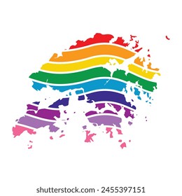 hong kong swoosh silhouette rainbow map