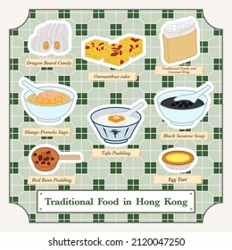 Hong Kong Traditional Food Collection Vector