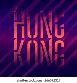 Hong Kong typography. Vector print on t-shirt