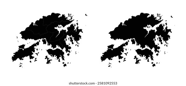 Hong Kong vector map isolated on white background