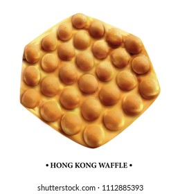 Hong Kong waffle. Vector fast food.