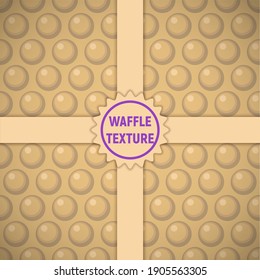 Hong Kong waffles pattern. Wafer seamless backgrounds. Vector illustration of sweets.