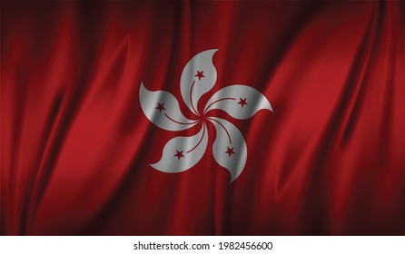 Hongkong-Wellenflagge, flaches Layout, Vektorgrafik