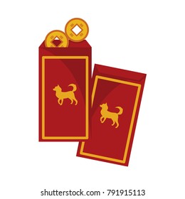 Hongbao Red Envelopes Gold Vector Illustration Graphic Design