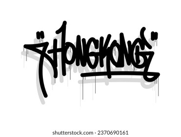 HONGKONG city graffiti tag style