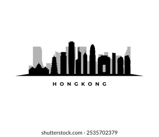 hongkong Stadt Skyline und Sehenswürdigkeiten Silhouette Vektor