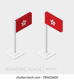 Hongkong Flag 3d Isometric Style