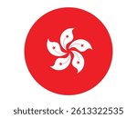 Hongkong flag on isolated white background