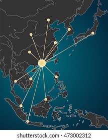 Hongkong headquarter, Asia Map 