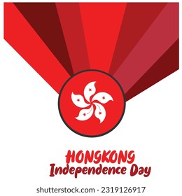 hongkong independence day flag asian country vector illustration