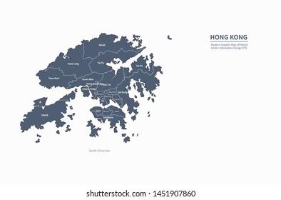Hongkong map. graphic vector of hong kong map.