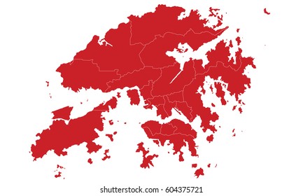 HongKong map red color