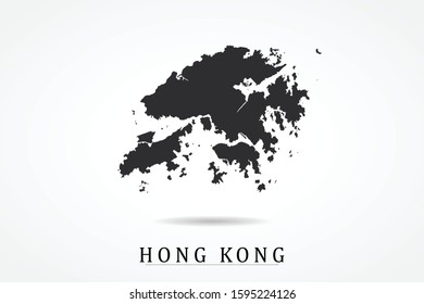 Hongkong Map - World Map International vector template isolated on white background - Vector illustration eps 10