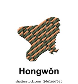 Hongwon map. vector map of North Korea Country colorful design, illustration design template on white background