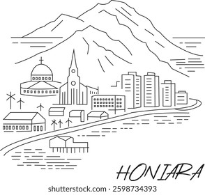 Honiara City Line Draw Simple Minimalist