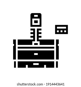 vector de icono de glifo de máquina de honeo. señal de la máquina de afinar. símbolo de contorno aislado ilustración negra
