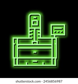 honing machine neon light sign vector. honing machine illustration