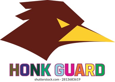 Honk guard bird logo graphic illustration with illustration identity branding wildlife abstract creative vectorart business security watchful protection template creature