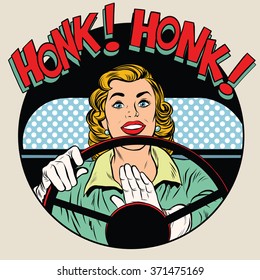 Honk Vehicle Horn Driver Woman