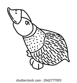 Juguete de perro de pato para el dispositivo de juguetes de mascota con la mano del vector de conjunto de iconos dibujado.