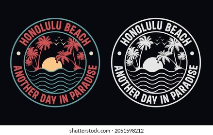 Honolulu beach t shirt design 