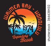 Honolulu beach typography, t-shirt graphics, vectors, surf, sport, 