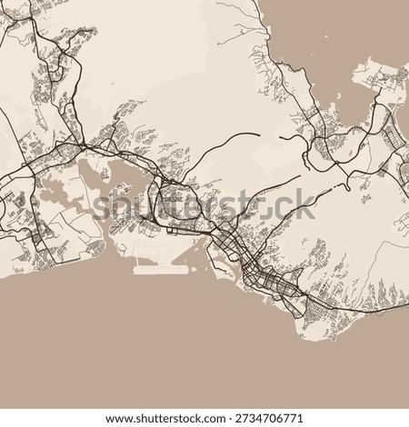 Honolulu City Map discover refined linework in this sepia inspired urban grid where structured layout meets monochrome elegance in a blueprint style suitable for any modern space, emphasizing refined.