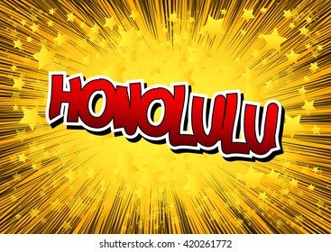 Honolulu - Comic book style word