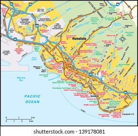 Honolulu, Hawaii Area Map