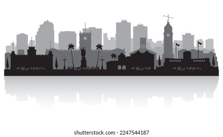 Honolulu Hawaii city skyline vector silhouette illustration