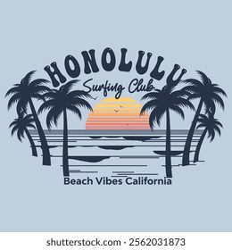 Honolulu Surfing Club Beach Vibes California