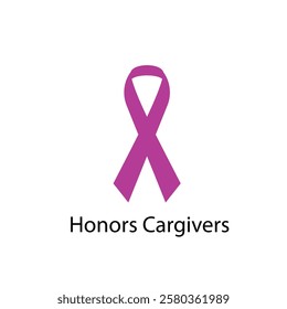 Honor caregivers ribbon isolated on white background Vector illustration