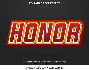 honor editable text effect template use for business logo and brand