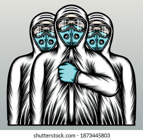 Honor from health workers. Premium vector