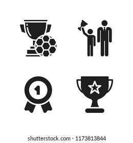honor icon. 4 honor vector icons set. award and trophy icons for web and design about honor theme