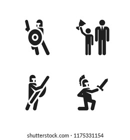 honor icon. 4 honor vector icons set. warrior, battle and trophy icons for web and design about honor theme