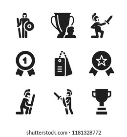 honor icon. 9 honor vector icons set. battle, award and dog tags military icons for web and design about honor theme