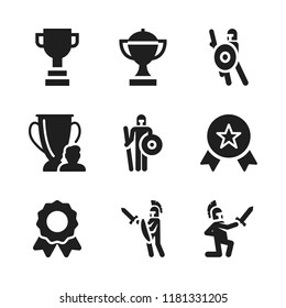 honor icon. 9 honor vector icons set. battle, award and trophy icons for web and design about honor theme
